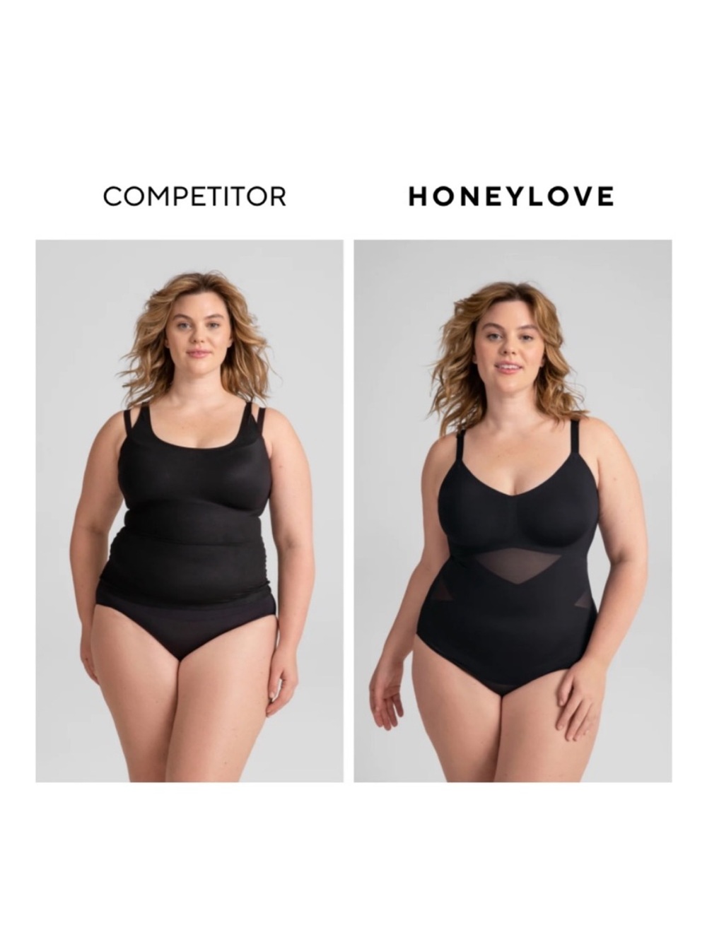 NEW Honeylove Cami Bodysuit Shapewear, Size XL, Black Runway Shape Wear